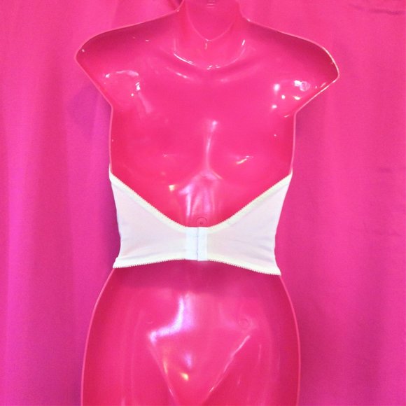 white vintage corset satin bra size 36c new nwot - Picture 4 of 4